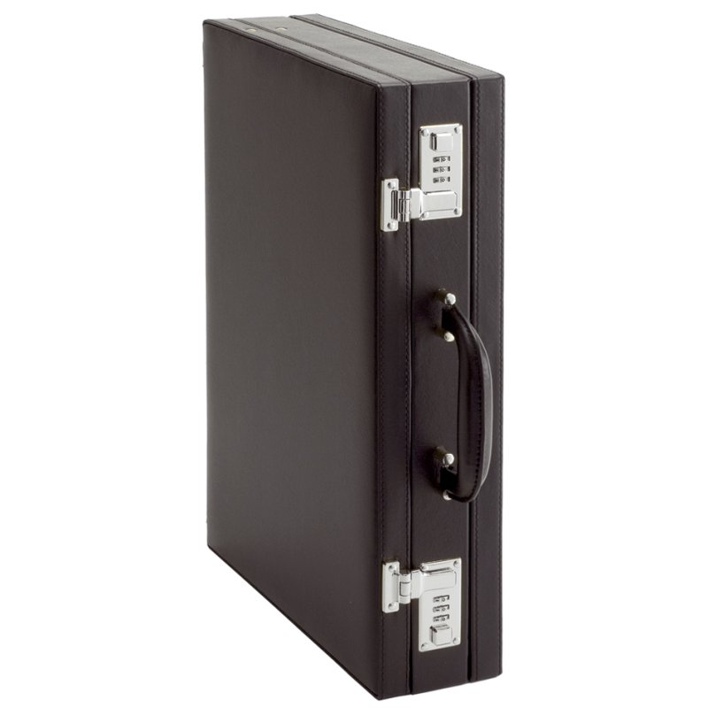 Alassio serviette PONTE, cuir synthétique, noir, 2 serrures à combinaison